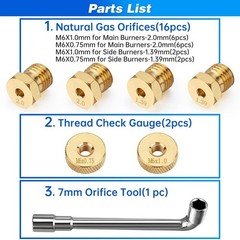 Brass Gas Orifice Nozzle Kit for Blackstone Griddles*-