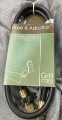 Grill Care 4′ Hose & Adapter – Propane Gas Hose for Tabletop BBQ Grills (NEW)
