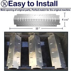 Grill Heat Plates 15″ 3-Pack Stainless Steel for Centro Charbroil Costco Thermos