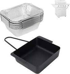 Universal Grease Pan W/ 1Pack Grease Pan 15Pack Aluminum Drip Liners Replacement