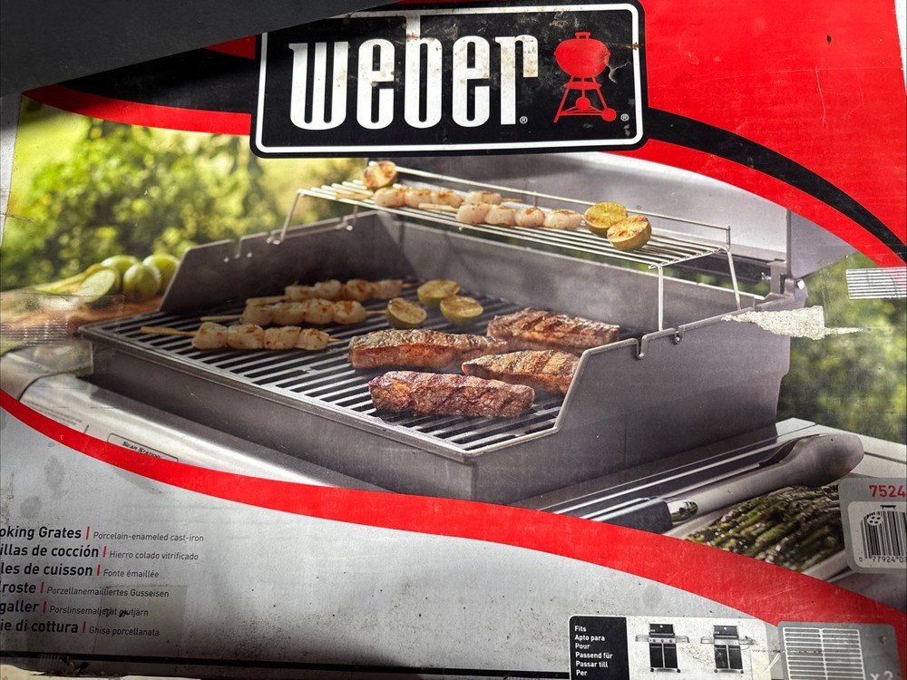Weber 7524 Genesis 300 Cooking Grates 2 Pack Cast Iron OEM New Open Box