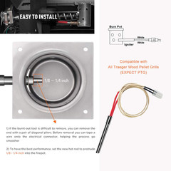 Hot Rod Igniter Kit for Traeger Wood Pellet Grill Smokers Pit Boss Pellet Stove