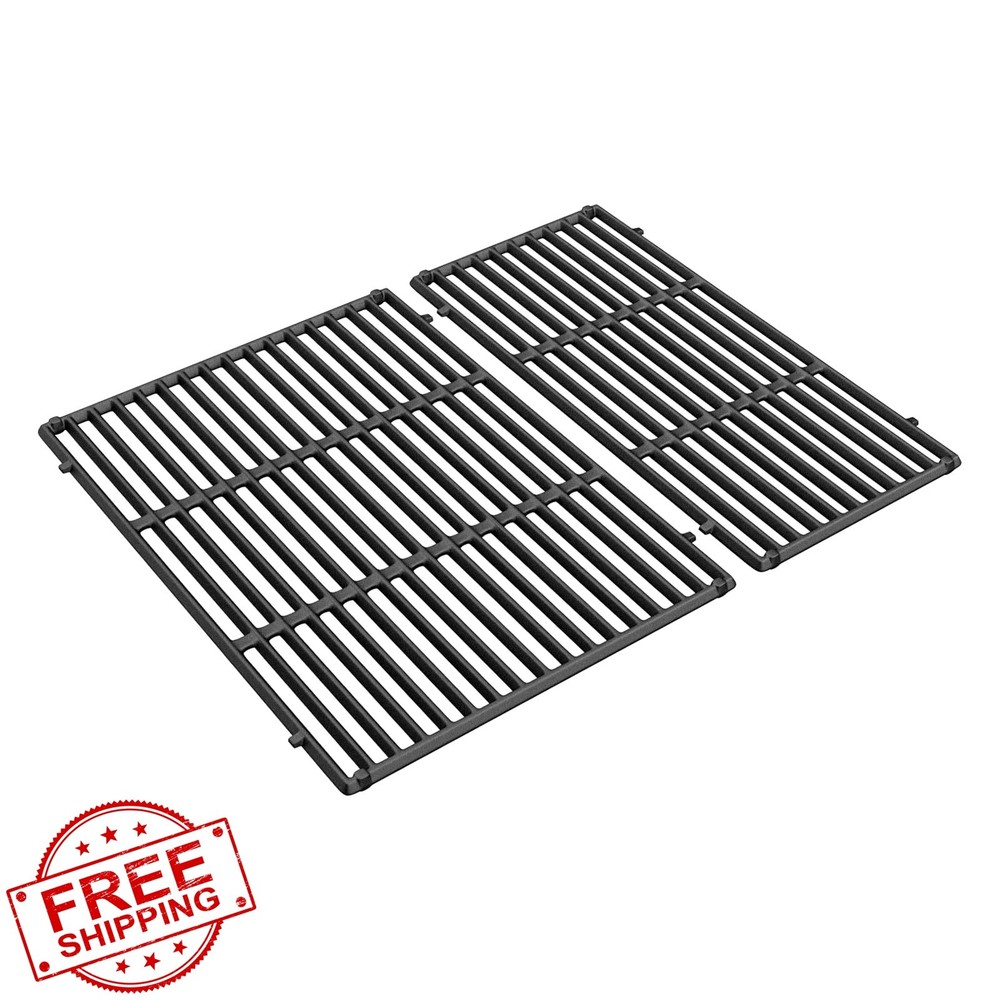 SafBbcue 18.75″ Cast Iron Grill Grates for Weber Genesis II E310