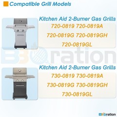 Grill Replacement Parts – 3-Pack Burner Tubes & Heat Plates for 2-Burner Grills