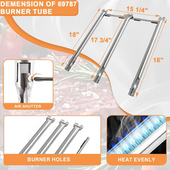 Flavorizer Bars & Burner Tubes Kit for Weber Spirit II I 300 GS4 E310 E320 S310