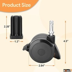 70360 Locking Caster with Insert for Weber Spirit Grill 2.84″ x 4.5″(4 Pack)