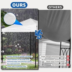 10×10 Canopy Top,Sliver-Coated Pop Up Canopy Tent Top Cover Roof with Ropes a…