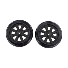 2 Pieces 6 Inch Black Wheels for BBQ Grill Smooth Mobility Replacement