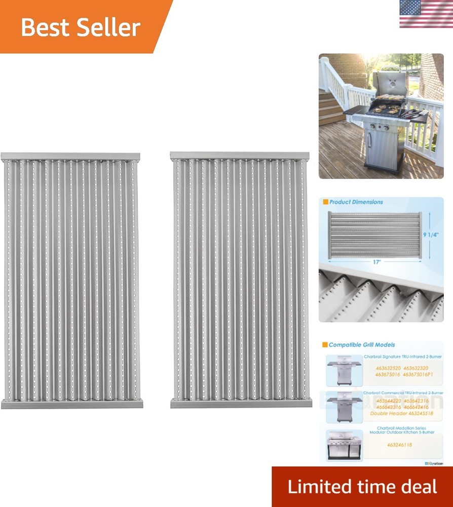 Durable 17″ Emitter Set for Charbroil Grills – Stainless Steel Replacement Parts