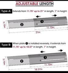 Unicook Heavy Duty Adjustable Porcelain Steel Grill Heat Plate Shield Replacemen