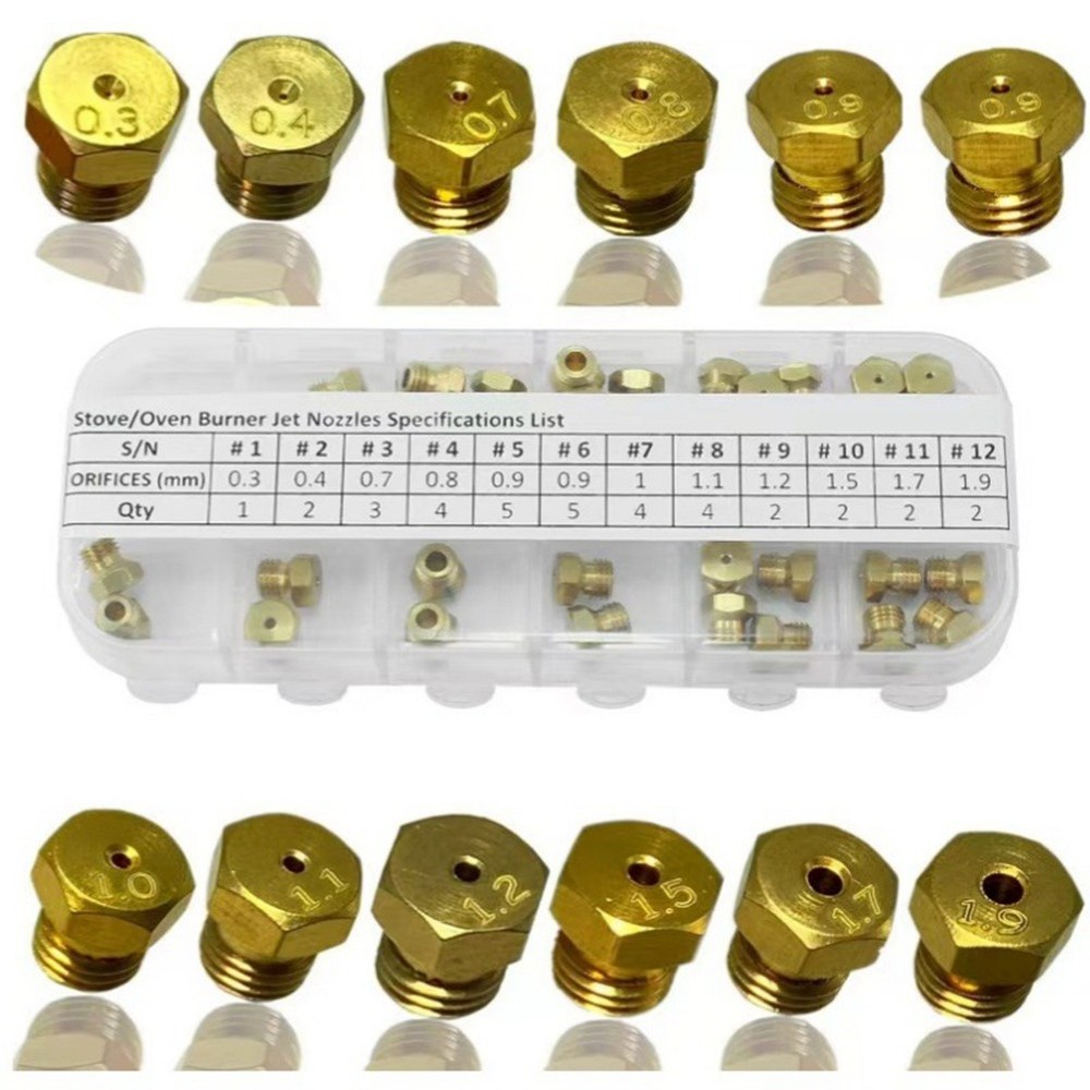 Propane LPG Brass Burner Nozzle Conversion Kit (36Pcs) – M6x0.75 mm Gas5744