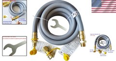 15FT Brass Natural Gas Hose with Self-Seal Fittings – Easy Install Tool Included