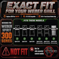 69787 Grill Burner Tubes for Weber Spirit and GS4 Spirit II 300 Series,