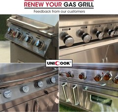 Grill Control Knob 4 Pack, Gas Burner Replacement, Chrome Plated Plastic with No