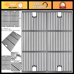 17″ Cast Iron Grill Grates Replacement for Gas & Charcoal Combo Grill, 2-Pack