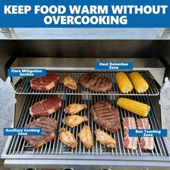 Versatile 29.75″ x 7″ Expanded Cooking Area for Bull 30″ Grill – Easy to Install