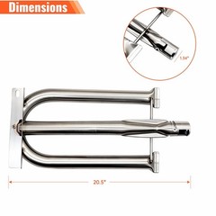 3PACK S13365 Stainless U Shaped Grill Burners for Delta Heat Series B C D DHBQ