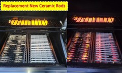 18PCS Ceramic Grill Rods Replacement for DCS Gas BBQ Heat Plates 9.5 Inch Kit