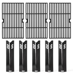 Grill Replacement Parts 5 Heat Plates 3 Cast Iron Grates for Dyna Glo BY13-10