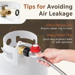 GASPRO Adjustable Propane Regulator with Gauge, 0-30 PSI, 5FT Stainless Braided