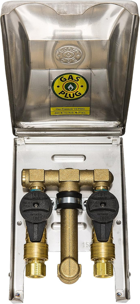 Burnaby Manufacturing Ltd Double Gas Plug™, 1/2″ Rear NPT Inlet, 2 x 3/8″ Quick