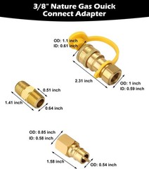 Low Pressure Natural Quick Connect Brass Disconnect Kit Secure NPT Thread