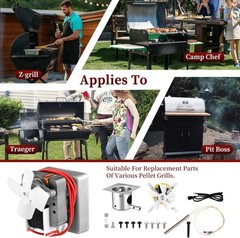 Upgrade Parts Kit for Pellet Grills – Motor, Fan, Igniter, Pot, Cable, Screws