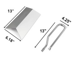LS’BABQ Replace Parts Heat Plates and Grill Burner Tube Replacement for Cuisi…