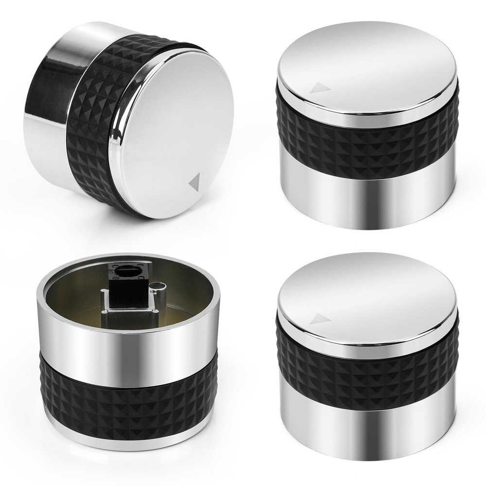 4pcs Gas Grill Knobs D Stem Chrome Plated Plastic Burner Control Replacement