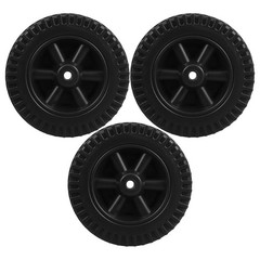 3Pcs Heavy Duty Replacement Wheels for Cart Black Hdpe Set
