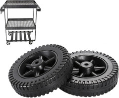 Faddare G206-0025-W1 6 Inch Grill Wheels Replacement Parts with Cover, 2Pcs