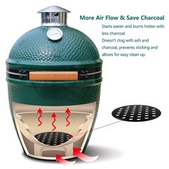 9 Inches BBQ High Heat Cast Iron Fire Grate Fits for Large Kamado Grill Green…