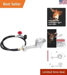 Universal Propane Burner Head Set with Regulator & Hose – Ideal for Grilling