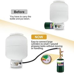 4FT Upgraded Propane Tank Refill Adapter Extension Hose w/ON/Off Control Valve
