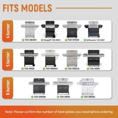 Grill Heat Plates Replacement Parts for Nexgrill 4 Burners 720-0830H, Stainle…
