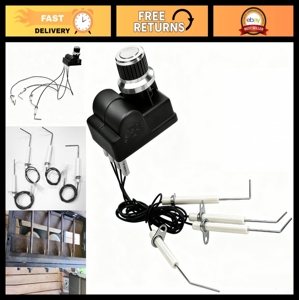 4 Outlet Grill Igniter Kit for 28″ Flat Top Griddles | 4 Sockets, Ceramic Wires,