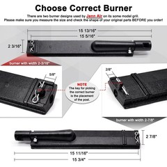 4 Pack Cast Iron Burner Replacement Parts for Gas Grills – Fits Jenn-Air Models
