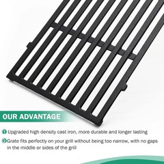 Criditpid 7637 Cast Iron Grill Cooking Grates for Weber Spirit I & II 200 Series