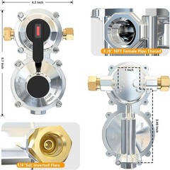 RV Propane 2-Stage Auto Changeover LP Propane Gas Regulator with Valve Support F
