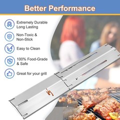 Universal Adjustable Heat Plate – Stainless Steel BBQ Flame Tamers, 3 Pack, 11.7