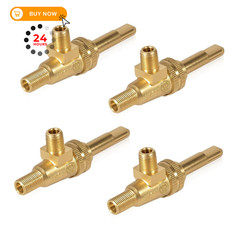 LEYURISE Gas Burner Valve 1/8″ Mpt X 3/8-27 Horizontal 3.26 inches, Yellow