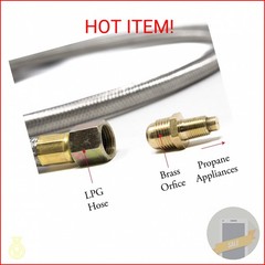 GASONE Propane Regulator – Brass Orifice 4 ft High Pressure 0-20 PSI Adjustable