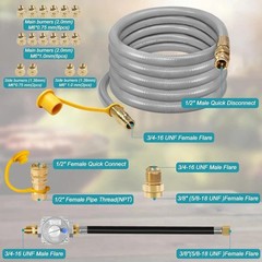 10FT Propane to Natural Gas Conversion Kit for Weber Genesis, Genesis II, Spirit