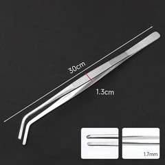Long Stainless Steel Tweezers 2 Pcs 20 25 30cm for Kitchen and BBQ Use