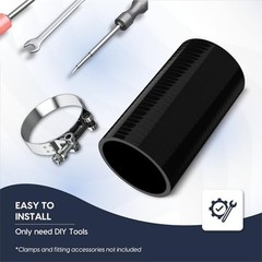 3″ ID Straight Silicone Coupler Hose (76mm) High Temp 4 ID – 3Inch(76mm) Black