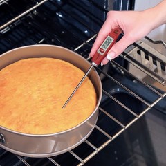 Escali DH1 Gourmet Digital Meat Thermometer with Extra Long Standard, Red