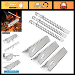 3-Pack Heat Plate & Grill Burner Replacement for Gas Grills – Stainless Steel Pa