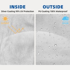 10×10 Canopy Top,Sliver-Coated Pop Up Canopy Tent Top Cover Roof with Ropes a…