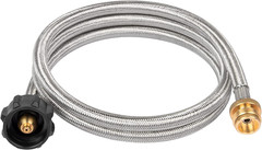 Propane Hose Adapter & 5 FT Braided Hose for Buddy Heaters, Coleman Stoves, Blac