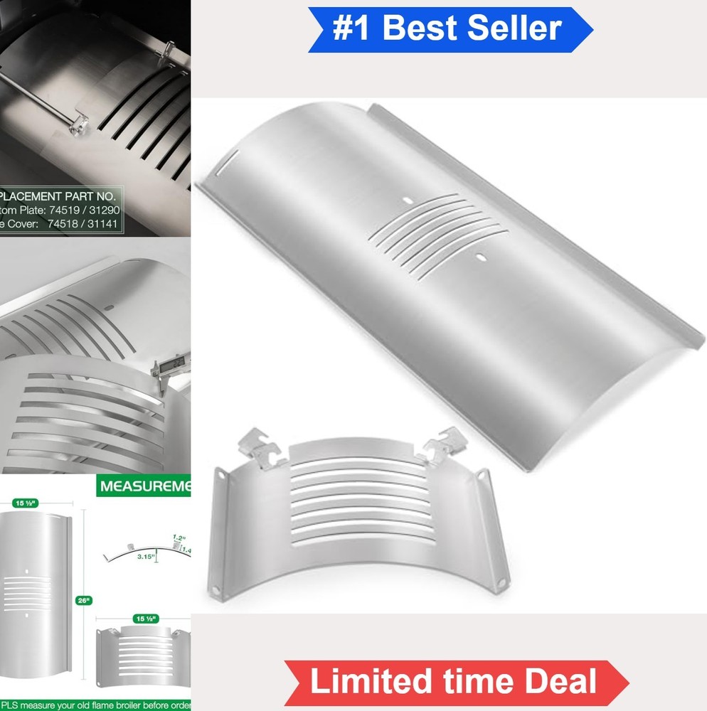Pellet Grill Flame Broiler Kit 26×15.5 Inch Stainless Steel Bottom Plate Slide